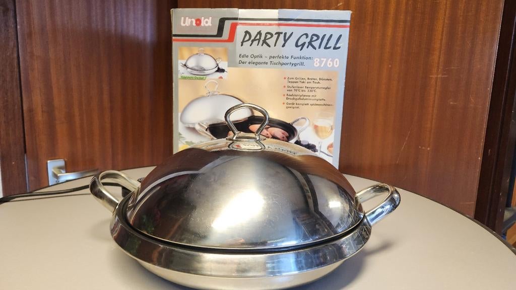 Unold Party Grill 8760 - Tafelgrill met deksel, Ophalen of Verzenden, Gebruikt