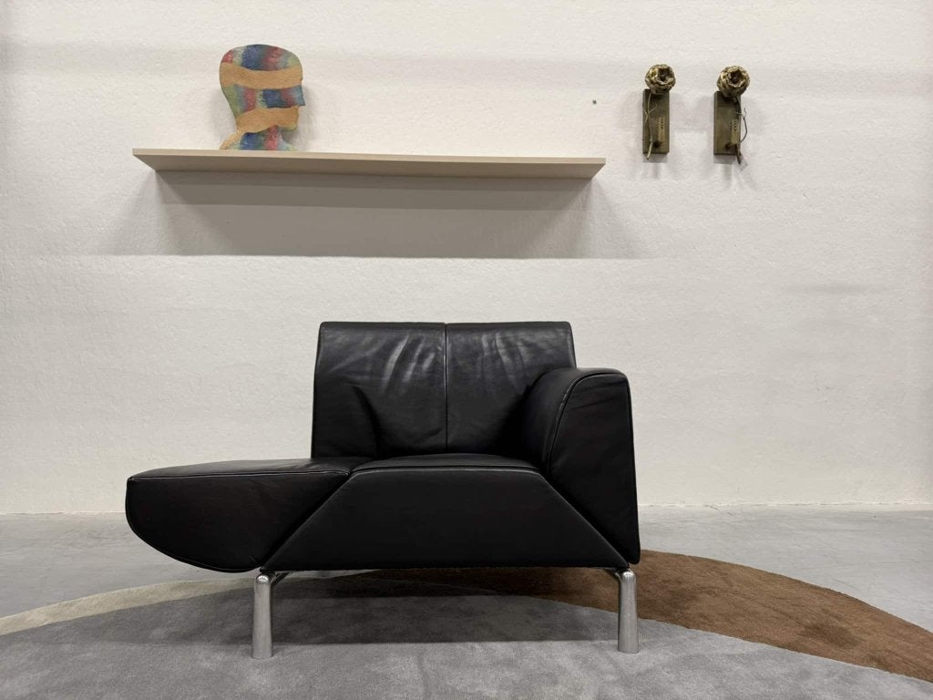 Jori Pacific Fauteuil zwart leer Design stoel chaise Longue, Hoogweg 52, Jori, Tweepersoons, Ophalen of Verzenden