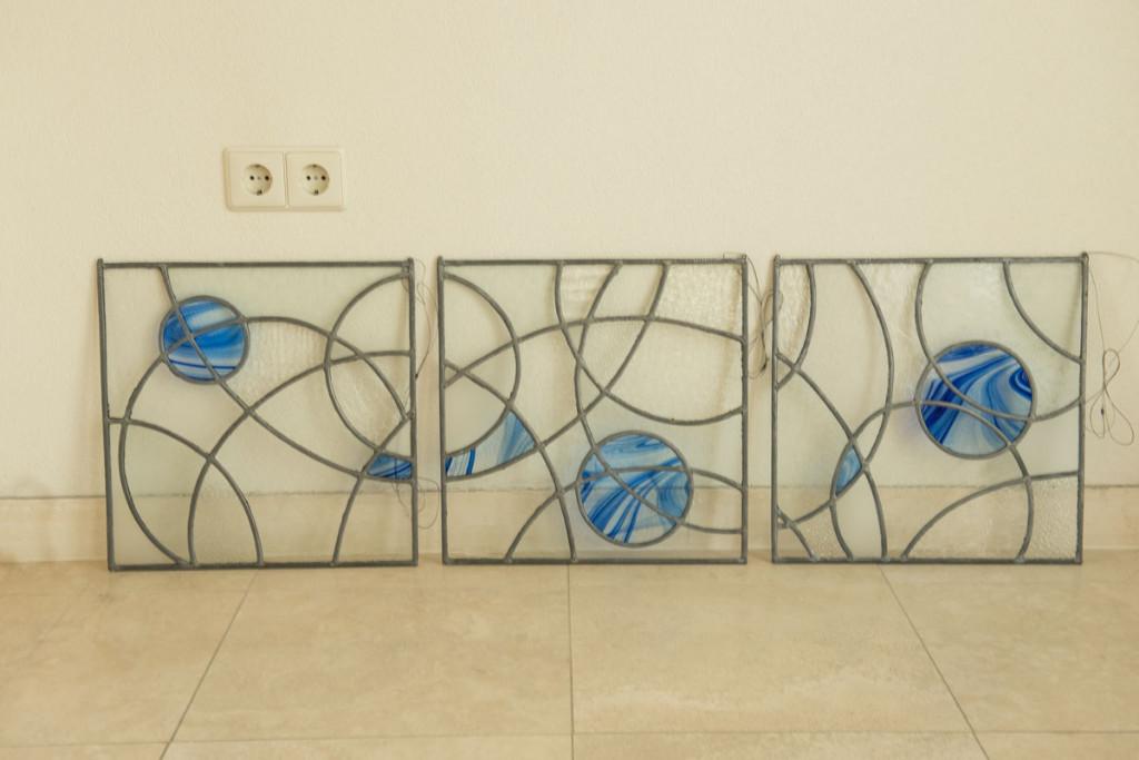 Glas in Lood art deco raamhangers, Antiek en Kunst, Ophalen