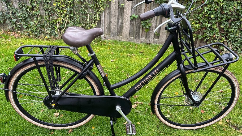 ZGAN 28 inch matzwarte Damesfiets Cortina U4 7 versn., Versnellingen, Zo goed als nieuw, 50 tot 53 cm, Trommelrem