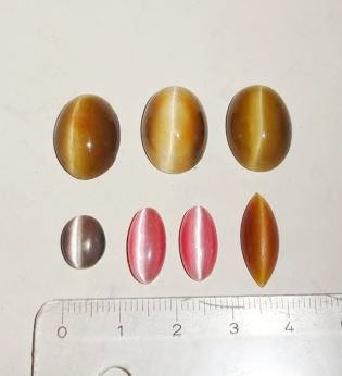 Cabochons Cateye Tijgeroog Roze, Verzenden, Zo goed als nieuw, Kraal
