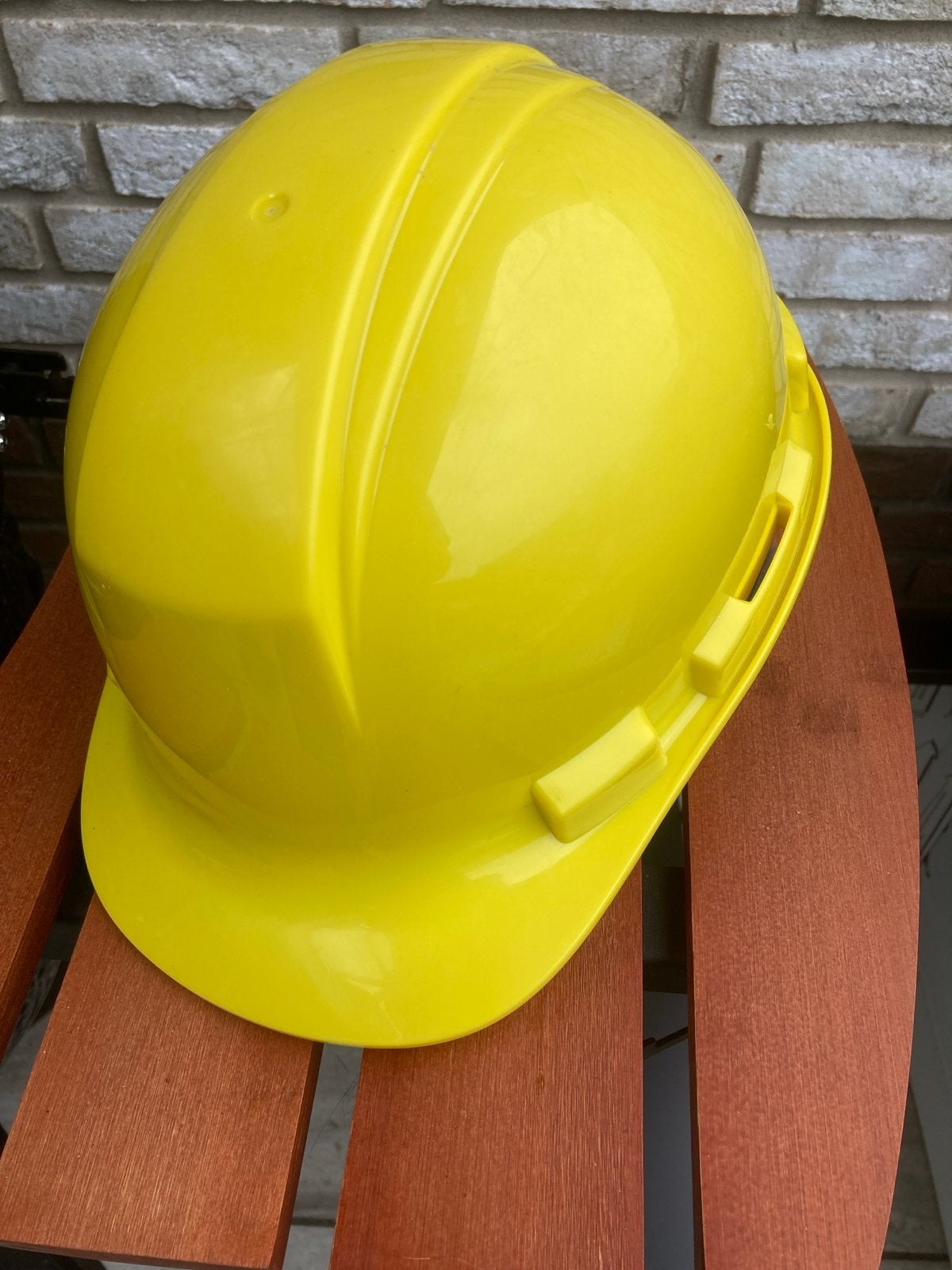 Gele bouwhelm - Veiligheidshelm, Doe-het-zelf en Verbouw, Veiligheidshelmen, Ophalen, Gebruikt