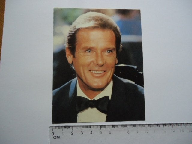 sticker oud ROGER MOORE 007 James Bond film cinema video, Verzenden, Zo goed als nieuw, Bedrijf of Vereniging