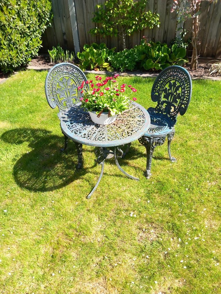 Decoratieve tuinset, 2 zitplaatsen, Overige materialen, Gebruikt, Ophalen of Verzenden