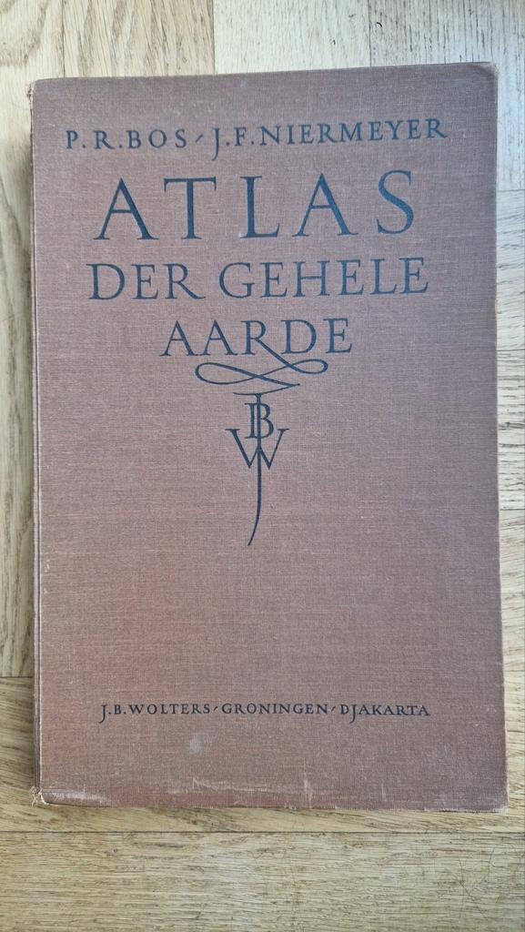 Bos-Nierhoff Schoolatlas der Gehele Aarde 1956, Gelezen, Bosatlas, P.R. Bos, J.F. Niermeyer, Ophalen of Verzenden