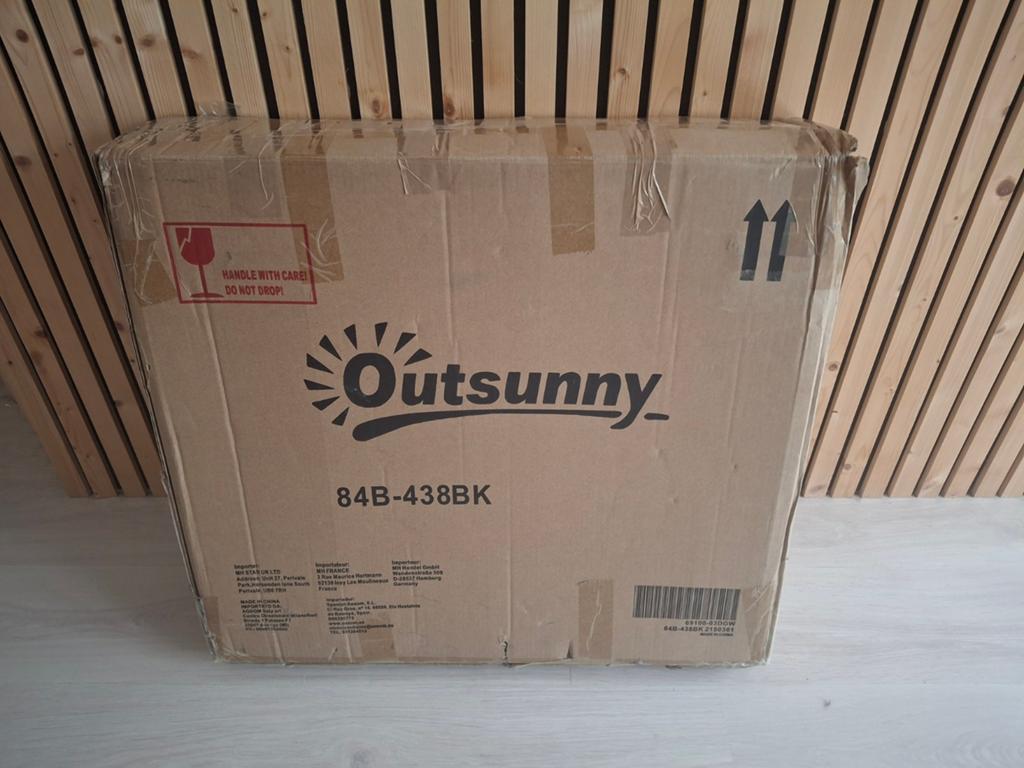 Outsunny Ligbed Zwart - Verstelbaar en Inklapbaar, Ophalen of Verzenden, Zo goed als nieuw, Metaal, Verstelbaar