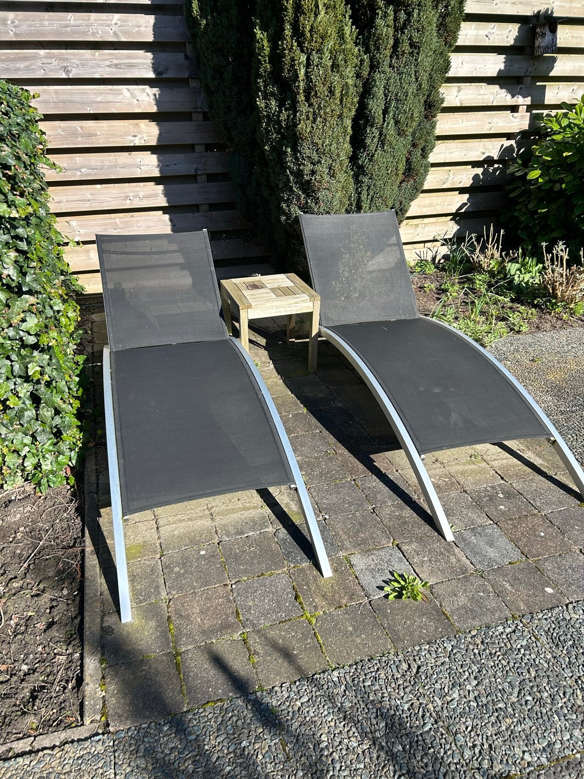2x Triniti Ligbedden - Aluminium & Textileen, Ophalen, Gebruikt, Aluminium, Verstelbaar
