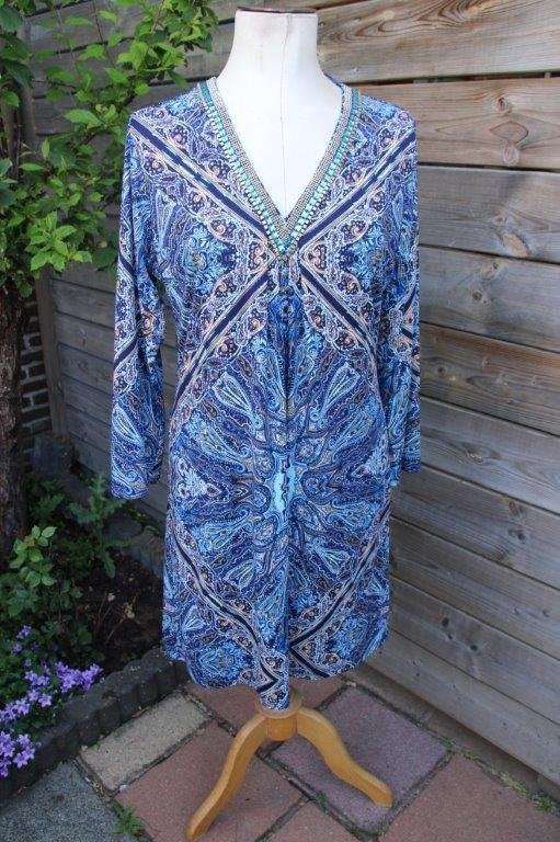 Jurk blauw K-Design mt XL Vaste prijs, Kleding | Dames, Jurken, K-design, Blauw, Maat 46/48 (XL) of groter, Ophalen of Verzenden