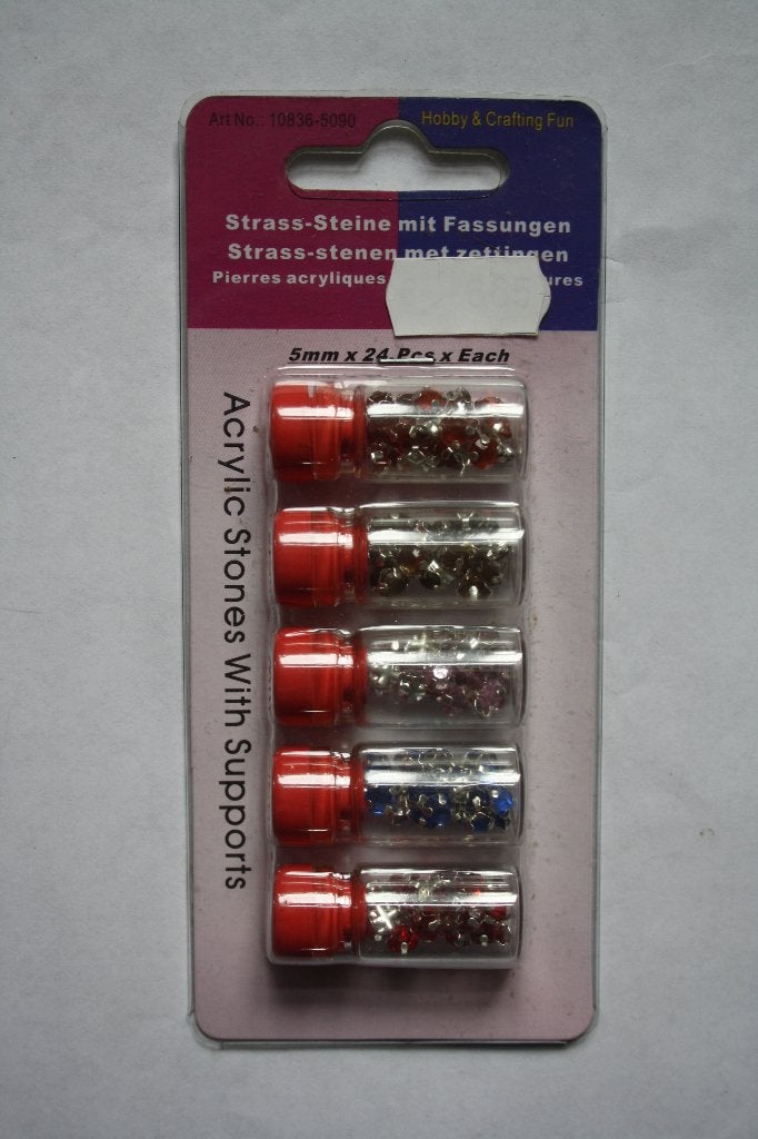 1 pakje Hobby & Crafting Strass met zettingen 5 kleuren 4mm, Ophalen of Verzenden, Nieuw, Overige typen