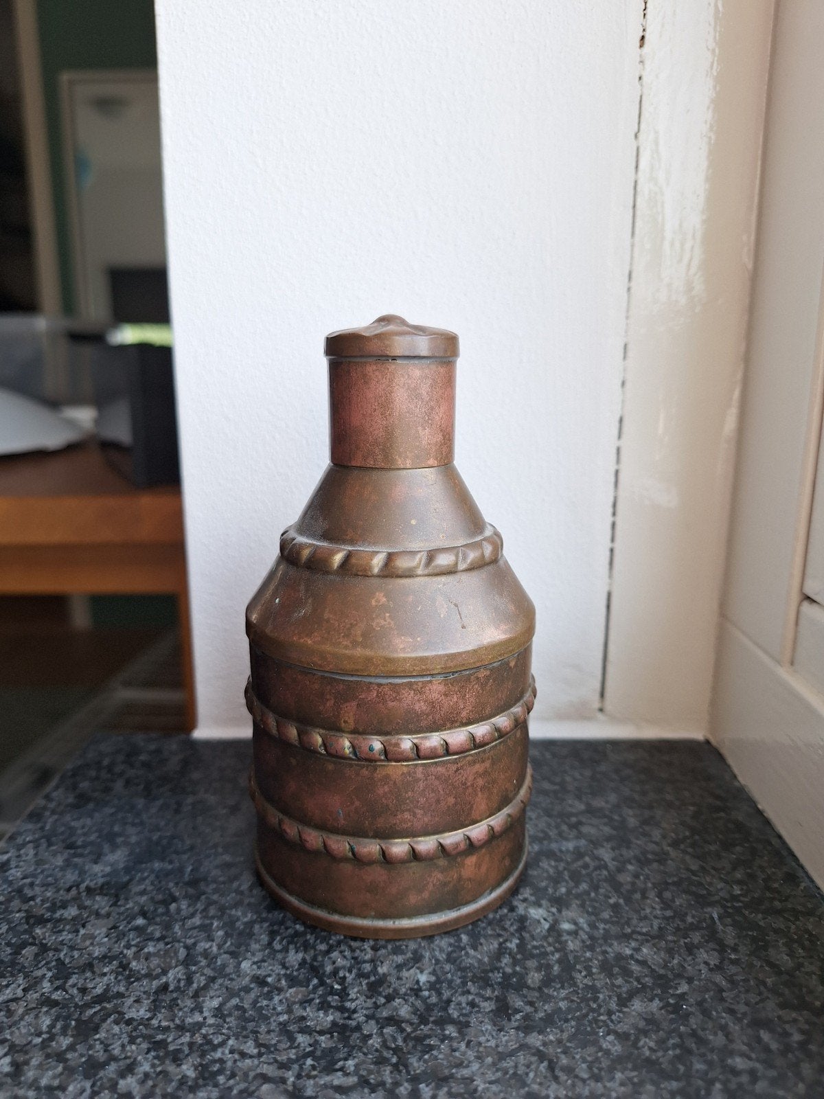 Antieke koperen theebus - Made in W-Germany, Antiek en Kunst, Ophalen of Verzenden