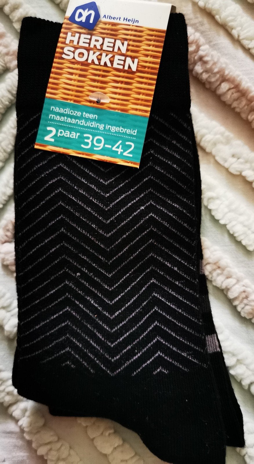 Heren sokken naadloze teen, 2 paar, maat 39-42, Albert Heijn, Zwart, Nieuw, Ophalen of Verzenden