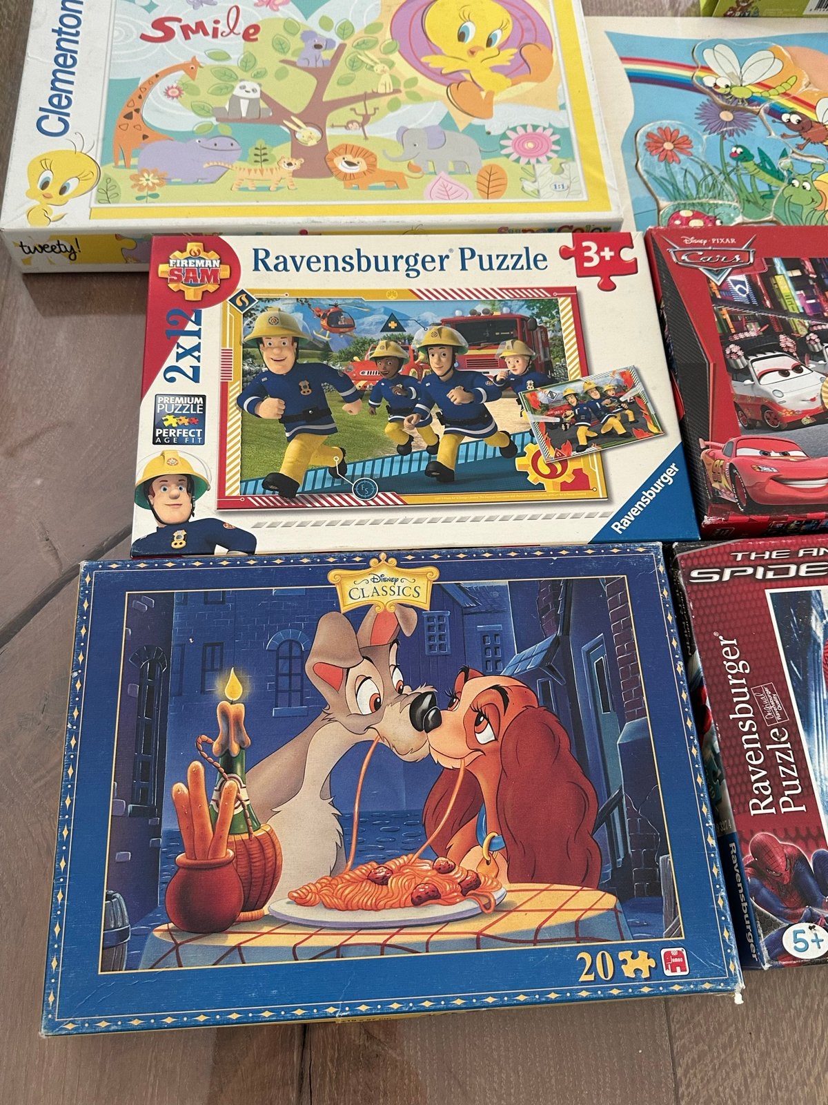 Diverse kinderpuzzels: Cars, Spider-Man, Brandweerman Sam, Kinderen en Baby's, Speelgoed | Kinderpuzzels, 2 tot 4 jaar, Gebruikt