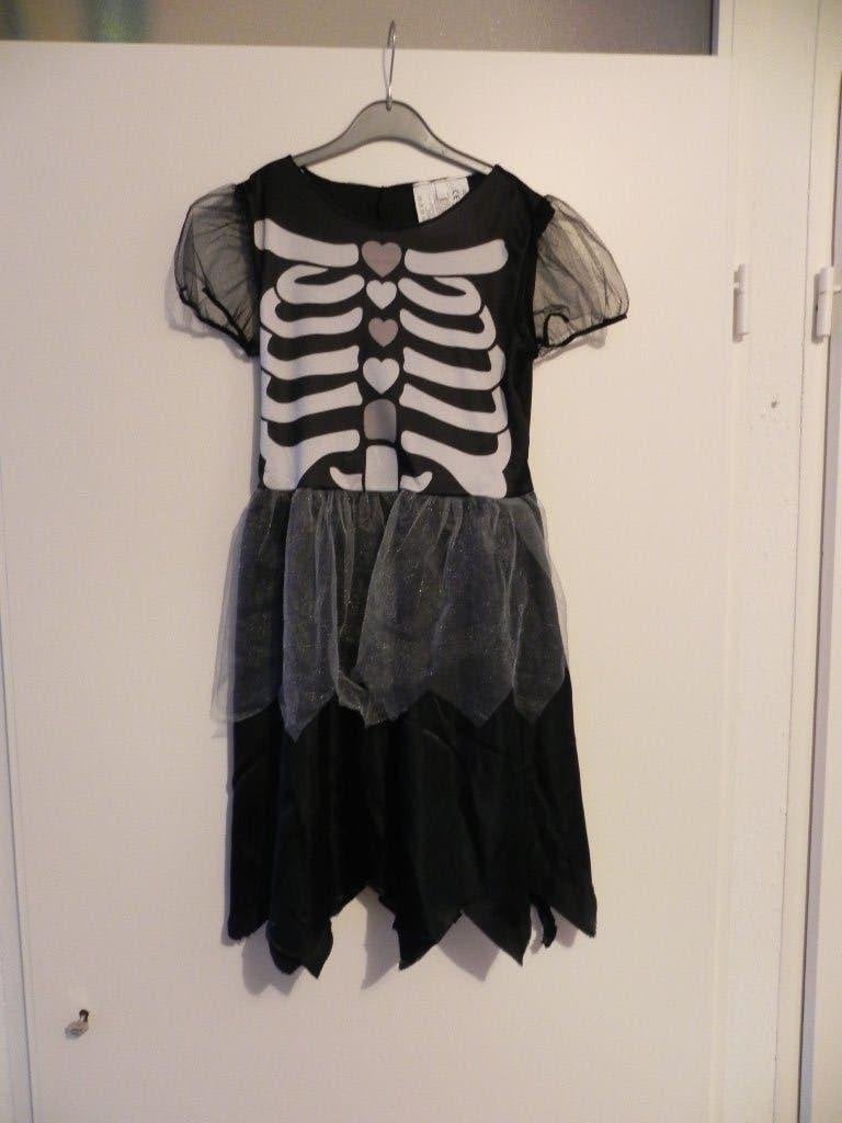 TE KOOP; HALLOWEEN JURK RIBBEN  10-12 JAAR, Ophalen, Zo goed als nieuw, 146 t/m 152, Meisje