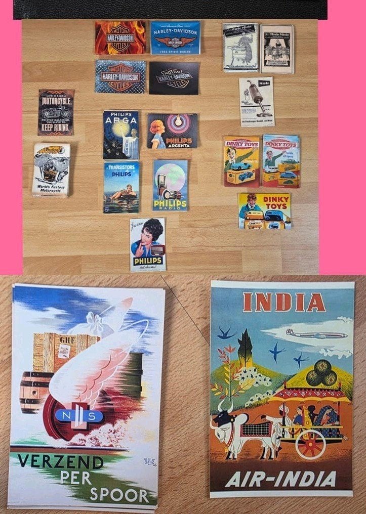 Reclame fotokaarten: Miele, Philips, Dinky Toys, Harley, Verzamelen, Ophalen, Foto, Zo goed als nieuw, Voor 1940