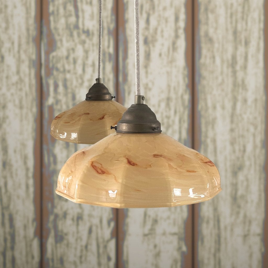 Set Antieke hanglampen Art Deco, Ophalen of Verzenden