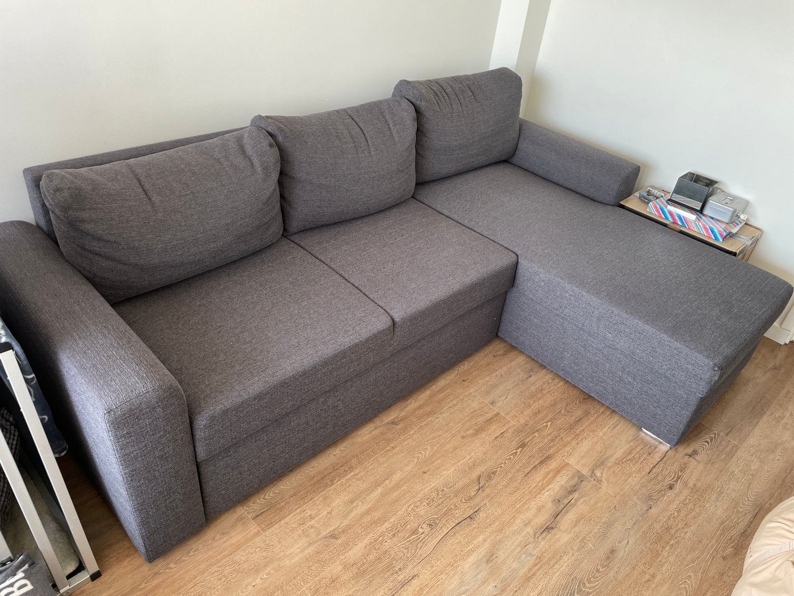 Slaapbank ikea antraciet, Huis en Inrichting, Slaapkamer | Slaapbanken, Ophalen, Gebruikt, 90 cm, Tweepersoons