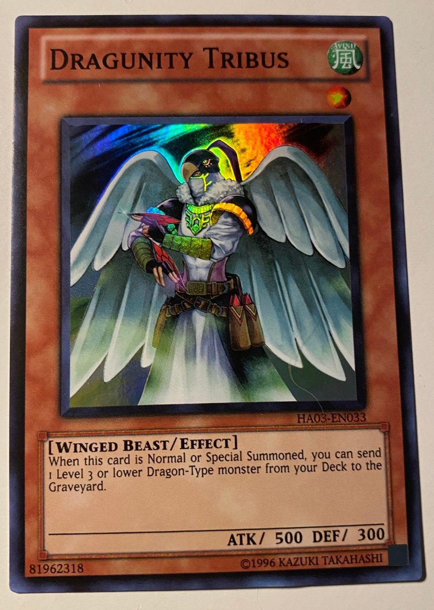 Yu-Gi-Oh! Dragunity Tribus HA03 Hidden Promo !, Ophalen of Verzenden, Gebruikt, Losse kaart, Foil