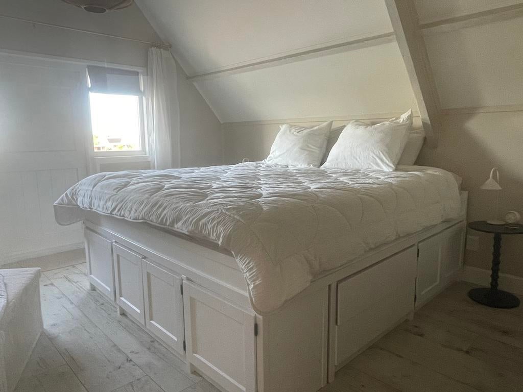 Lundia Hoogslaper/Halfhoogslaper 180x200cm Wit met Opbergrui, Ophalen, Gebruikt, Wit, Tweepersoons