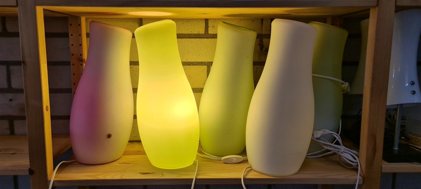 5x Ikea Mylonit tafellampen '90, Ophalen of Verzenden, Glas, IKEA, Vintage