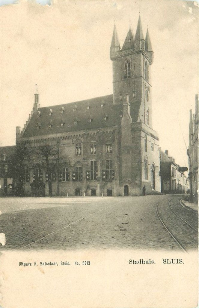 701-060-007 Sluis Stadhuis, Verzenden, Voor 1920, Zeeland