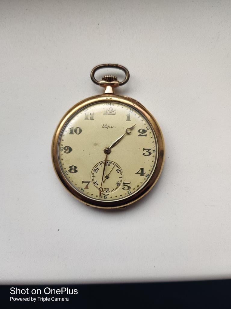 Zakhorloge  Supra Goud 14K, Ophalen of Verzenden, Staal, Overige merken