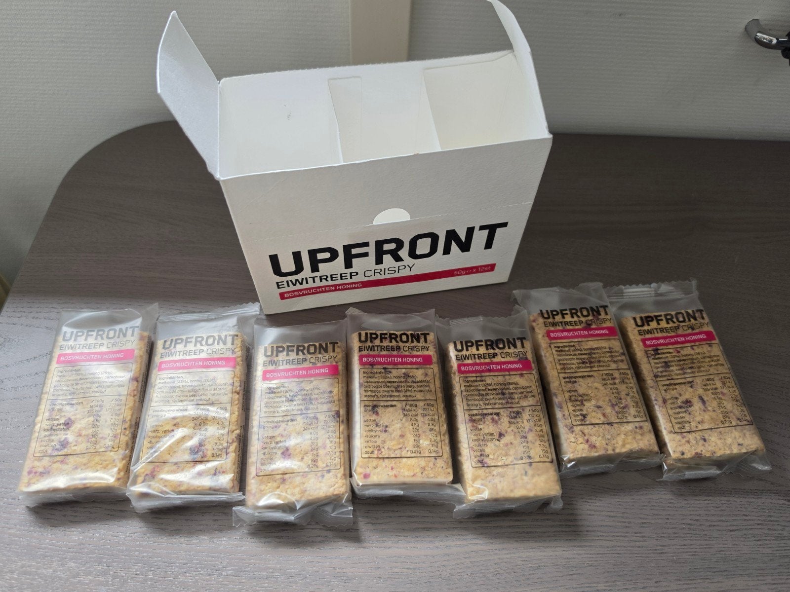 Upfront eiwitreep crispy bosvruchten honing 7x, Ophalen of Verzenden, Overige typen