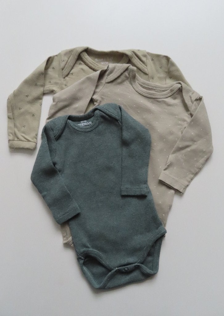 Rompers Lange Mouw Set van 3 Zeeman mt 50/56 (L103), Ophalen of Verzenden, Zo goed als nieuw, Jongetje, Nacht- of Onderkleding