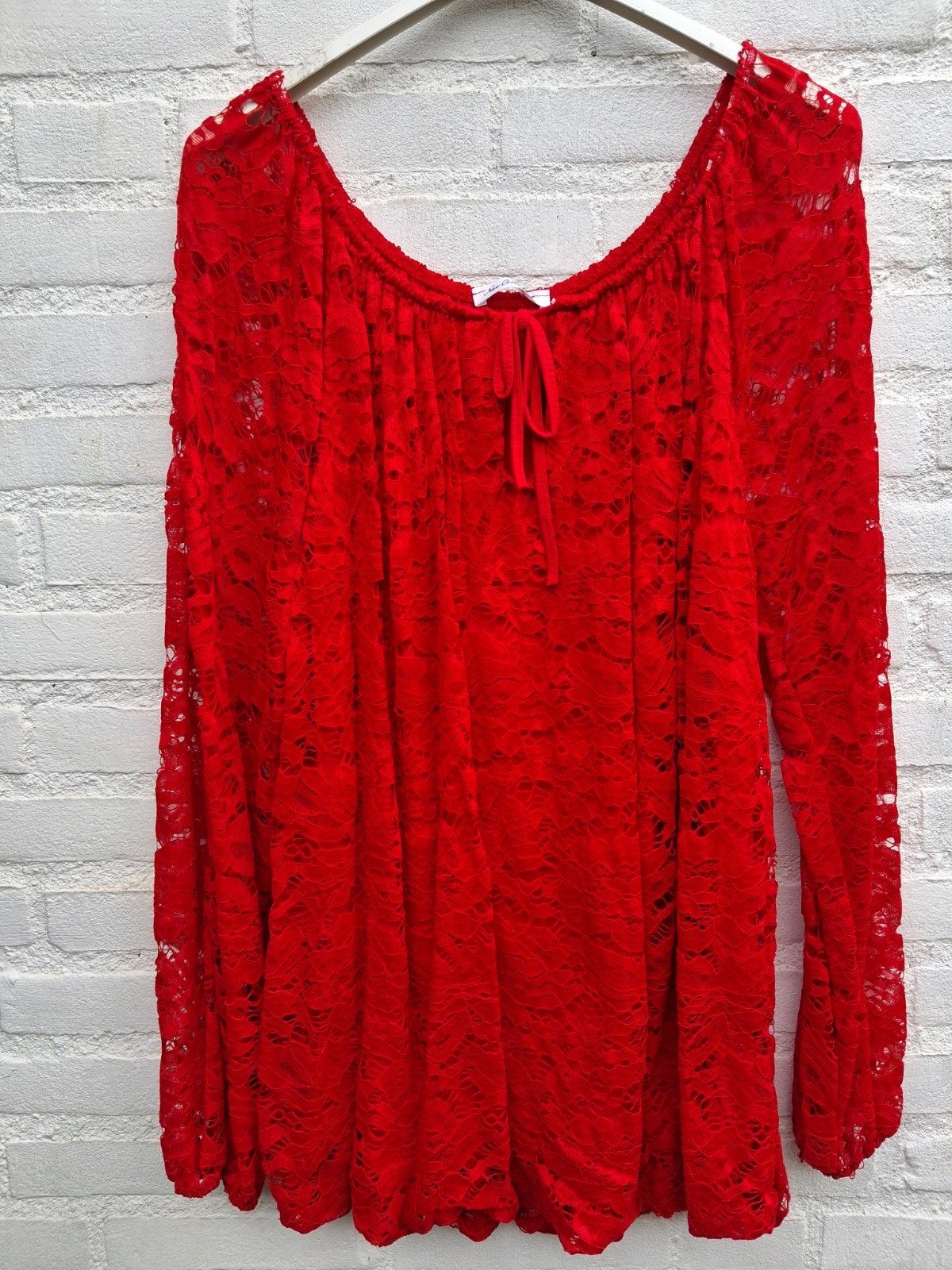 Rode kanten ballontop onesize 42/44, Kleding | Dames, Maat 38/40 (M), New Collection, Verzenden, Nieuw