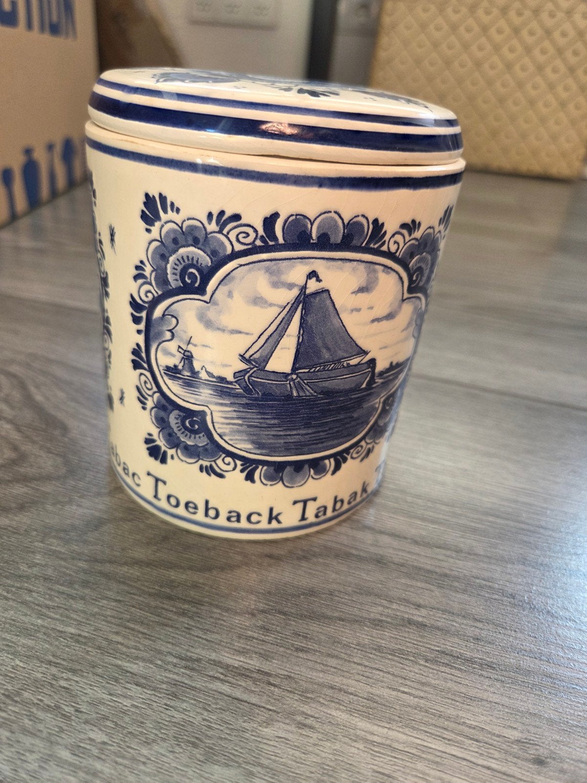 Delfts Blauw Tabakspot - Handgeschilderd Holland, Ophalen