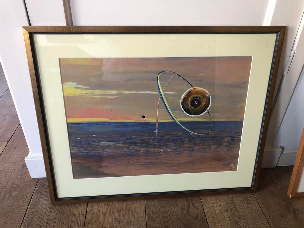 Oude aquarel, Antiek en Kunst, Kunst | Schilderijen | Klassiek, Ophalen of Verzenden