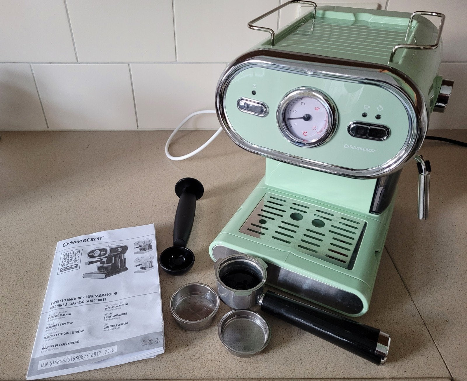SilverCrest Espressomachine - Nieuw, Witgoed en Apparatuur, Ophalen, Zo goed als nieuw, Espresso apparaat, Gemalen koffie