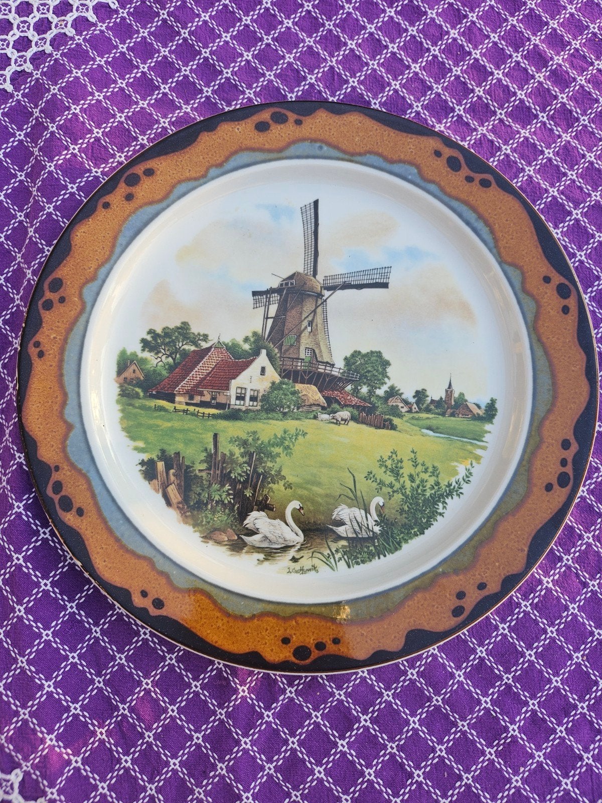 Hollands sierbord Royal Scwabap diameter 27xm, Antiek en Kunst, Antiek | Wandborden en Tegels, Ophalen of Verzenden