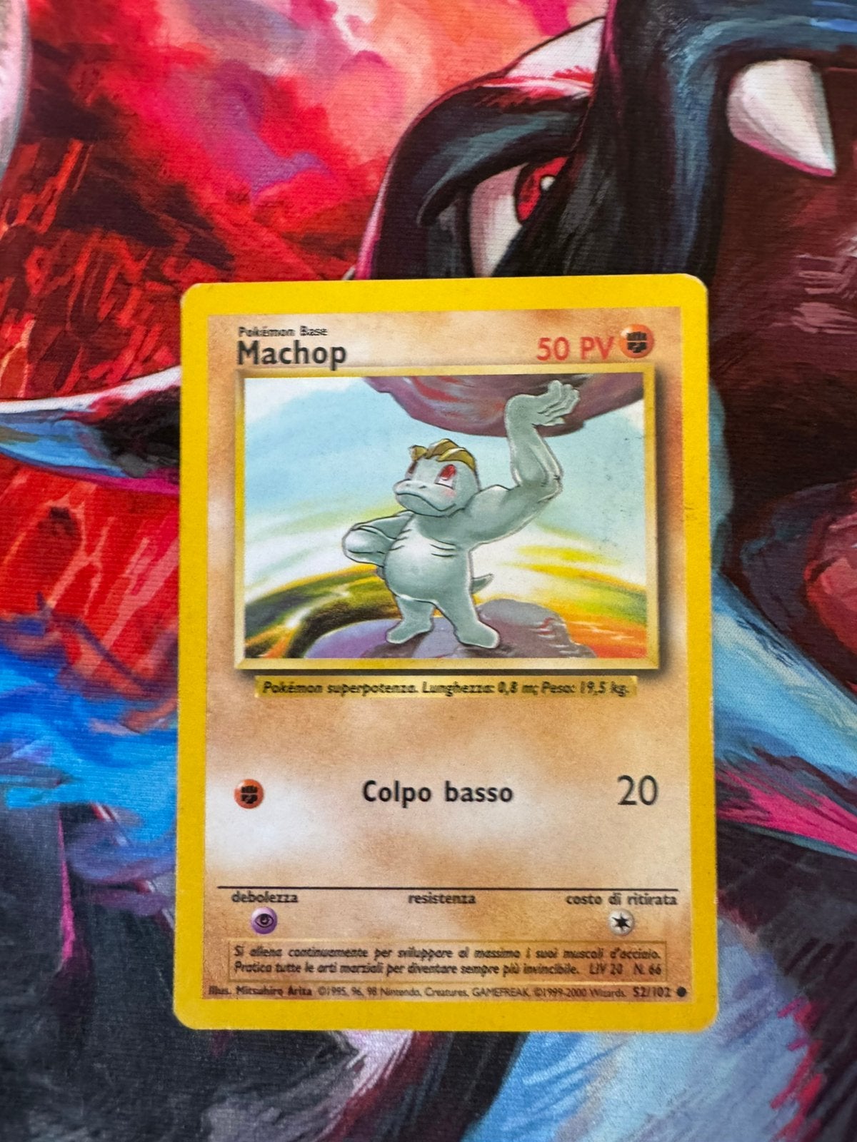 Pokémon kaarten Machop #52 Base set IT, Ophalen of Verzenden, Zo goed als nieuw, Losse kaart