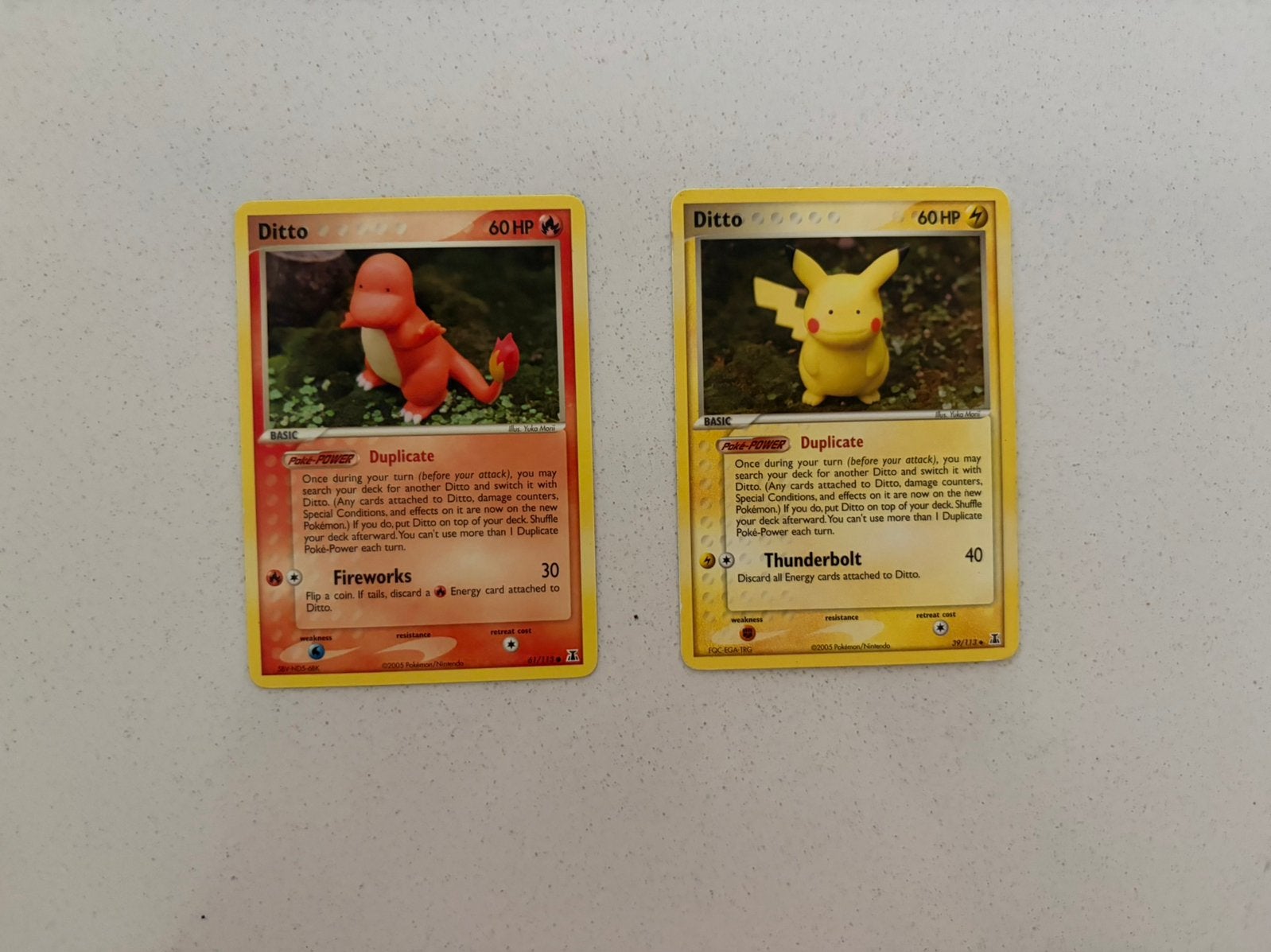2 oude Ditto Pokemon Kaarten, Ophalen of Verzenden, Zo goed als nieuw, Meerdere kaarten