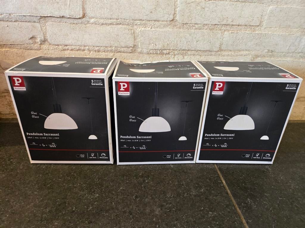 Paulmann Pendulum Sarrasani Hanglamp (3x) - Nieuw in doos, Modern, Industrieel, Nieuw, Ophalen of Verzenden, Glas