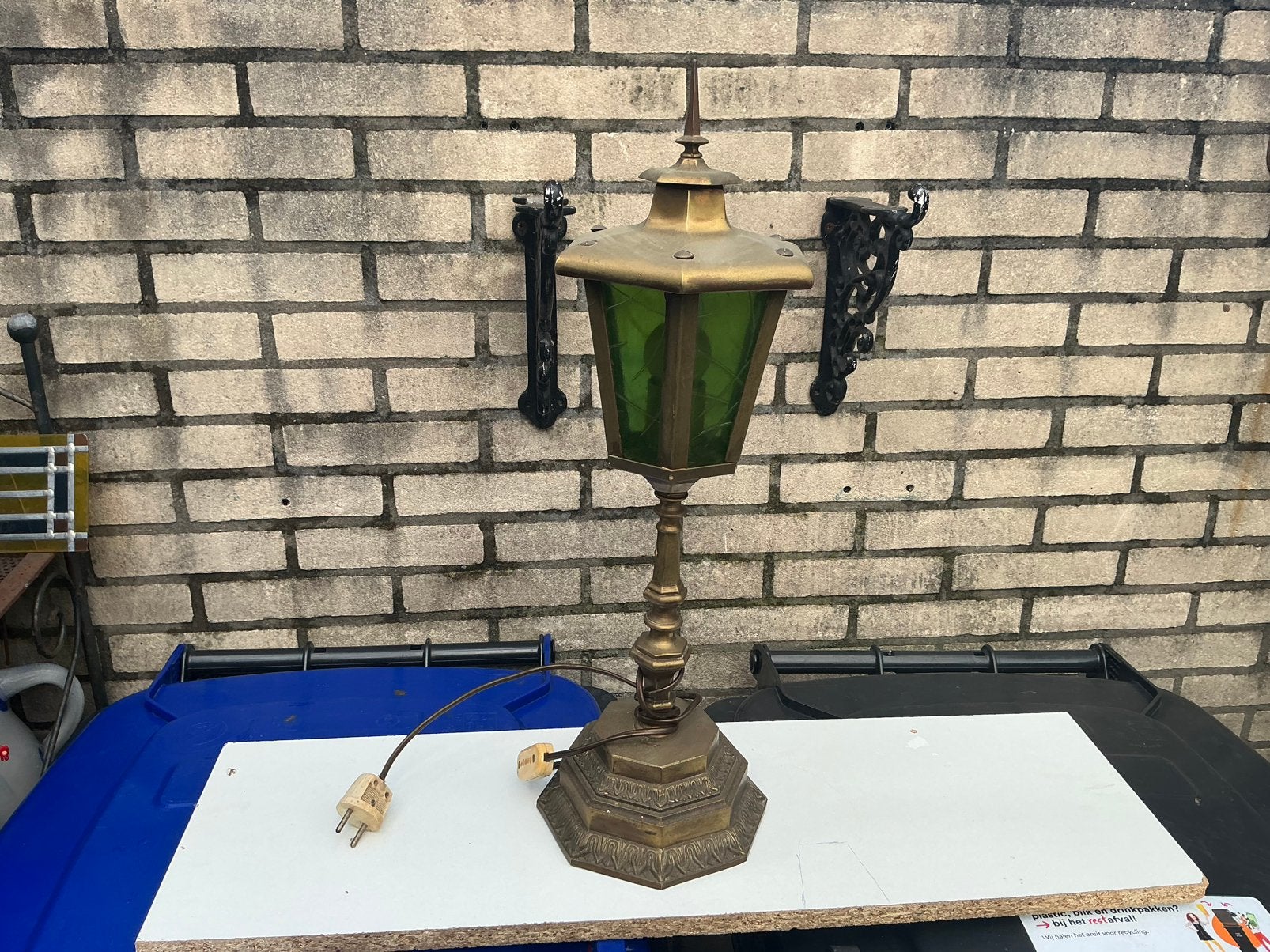 Koperen staande lamp., Ophalen of Verzenden