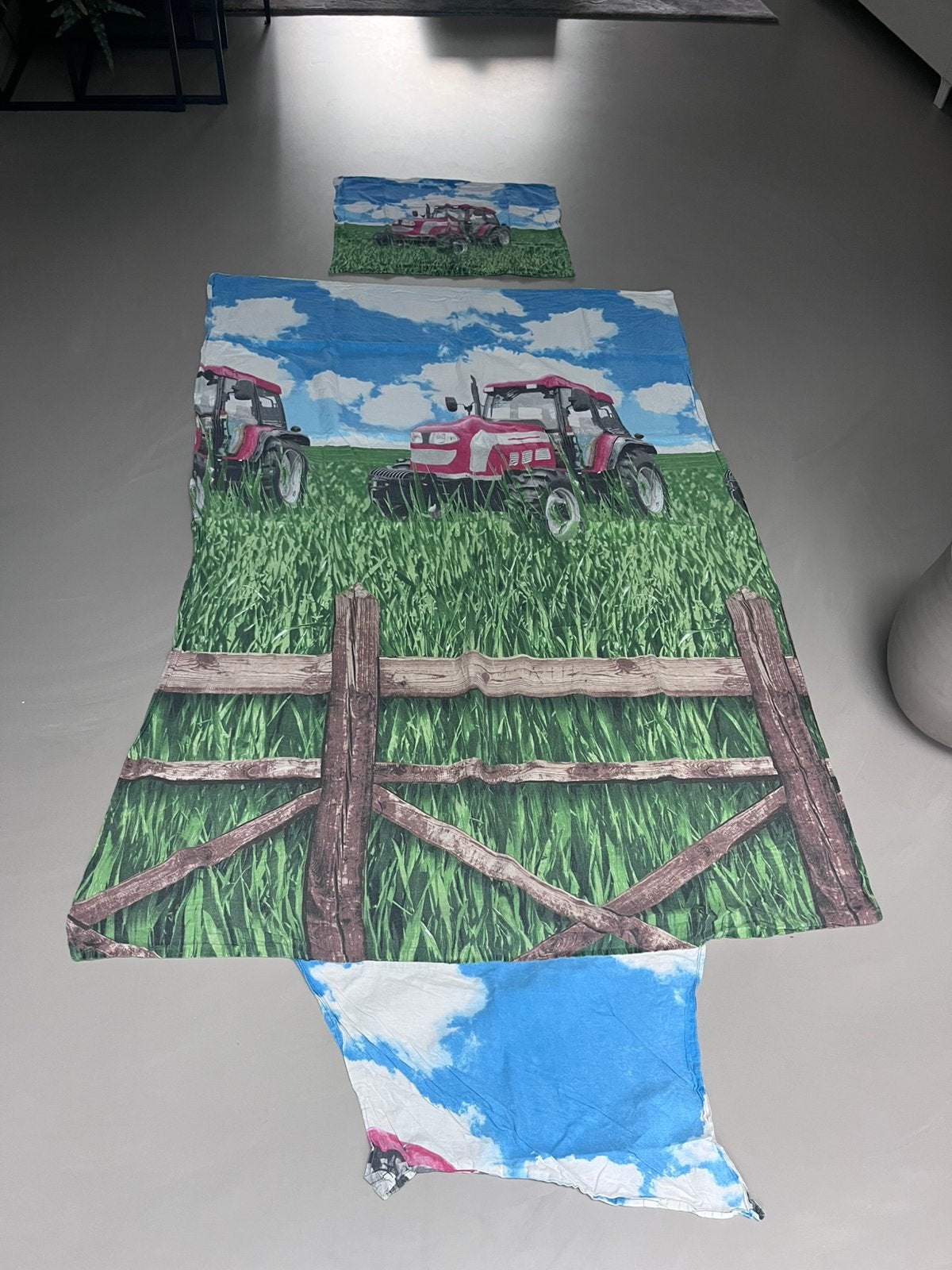 Dekbedovertrek tractor, Ophalen of Verzenden, Gebruikt, Eenpersoons, Dekbedovertrek