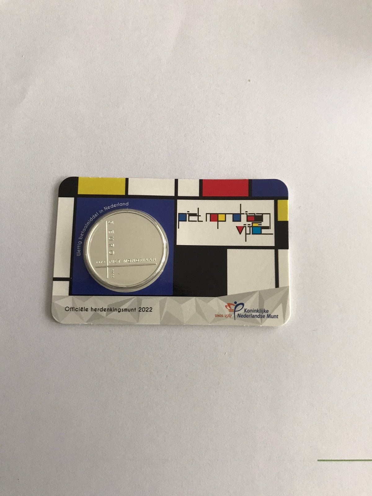 Mondriaan vijfje in UNC uitvoering, Ophalen of Verzenden, Overige landen, 5 euro