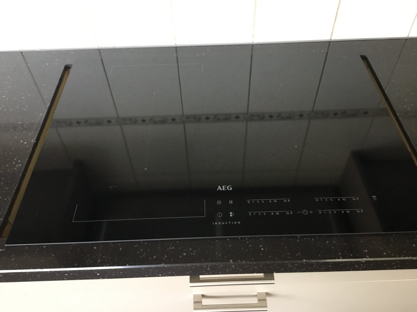 AEG IKE7440CB Inductiekookplaat - Zo goed als nieuw, Ophalen, 4 kookzones, Zo goed als nieuw, Inbouw