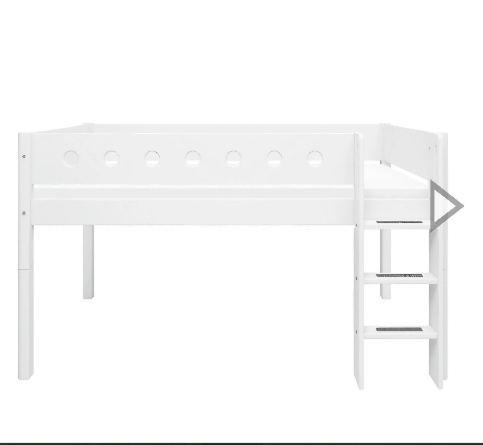 Flexa White Halfhoogslaper rechte ladder wit incl toebehoren, Ophalen, Gebruikt, Halfhoogslaper