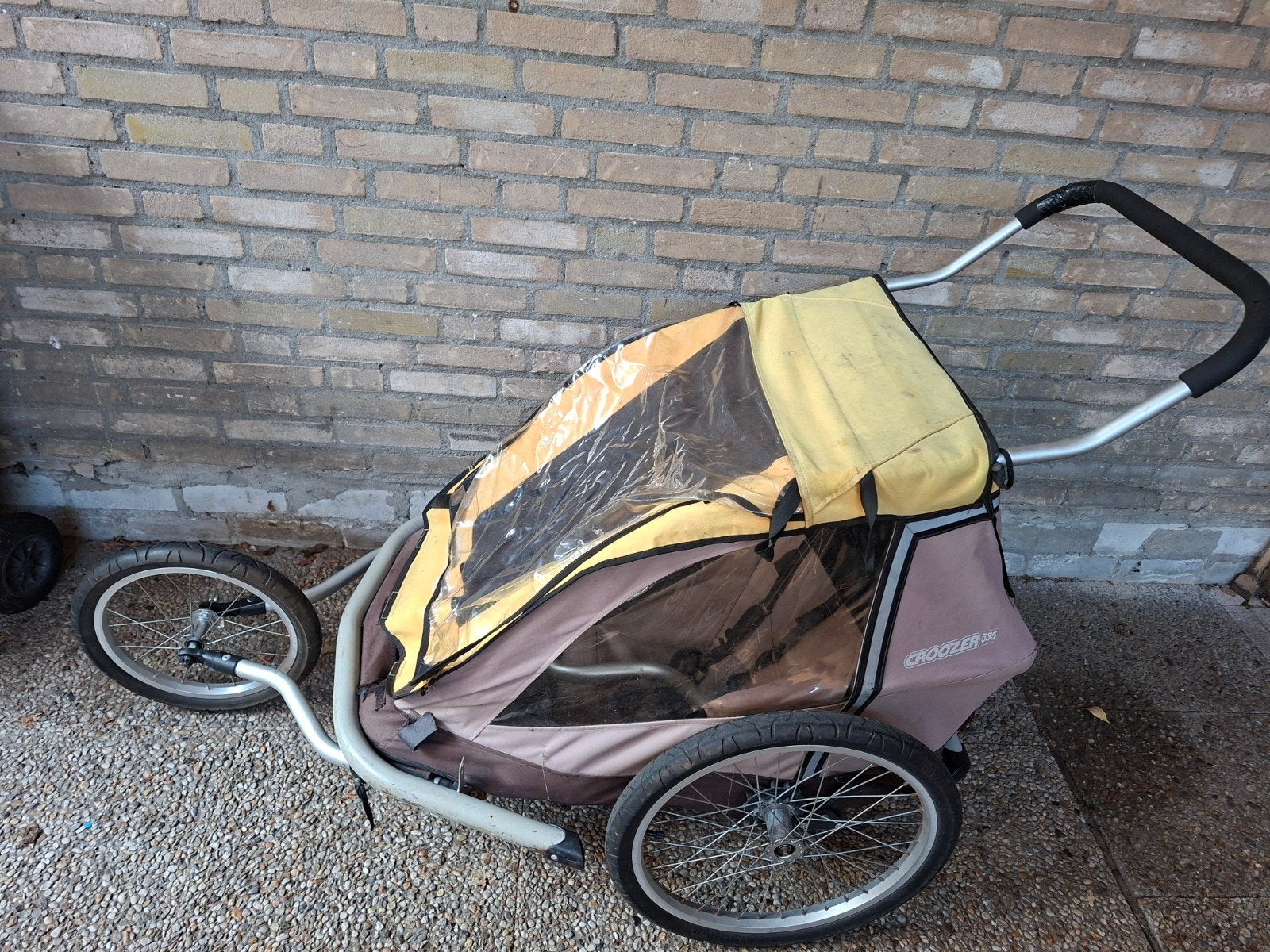 Croozer S2 kinderkar met stang en montageblokje, Gebruikt, Kinderkar, 40 tot 60 kg, Ophalen