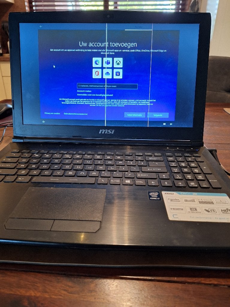 MSI laptop scherm beschadigd, Ophalen, Gebruikt, 15 inch, 2 tot 3 Ghz