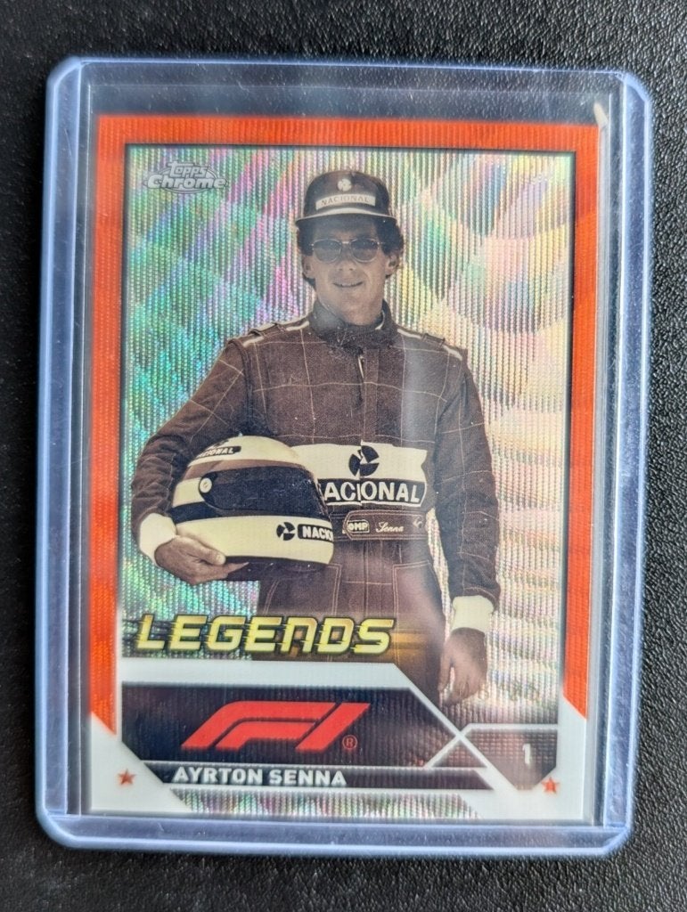 2023 Topps Chrome F1 Ayrton Senna #198 orange wave /25, Ophalen of Verzenden, Zo goed als nieuw, Plaatje