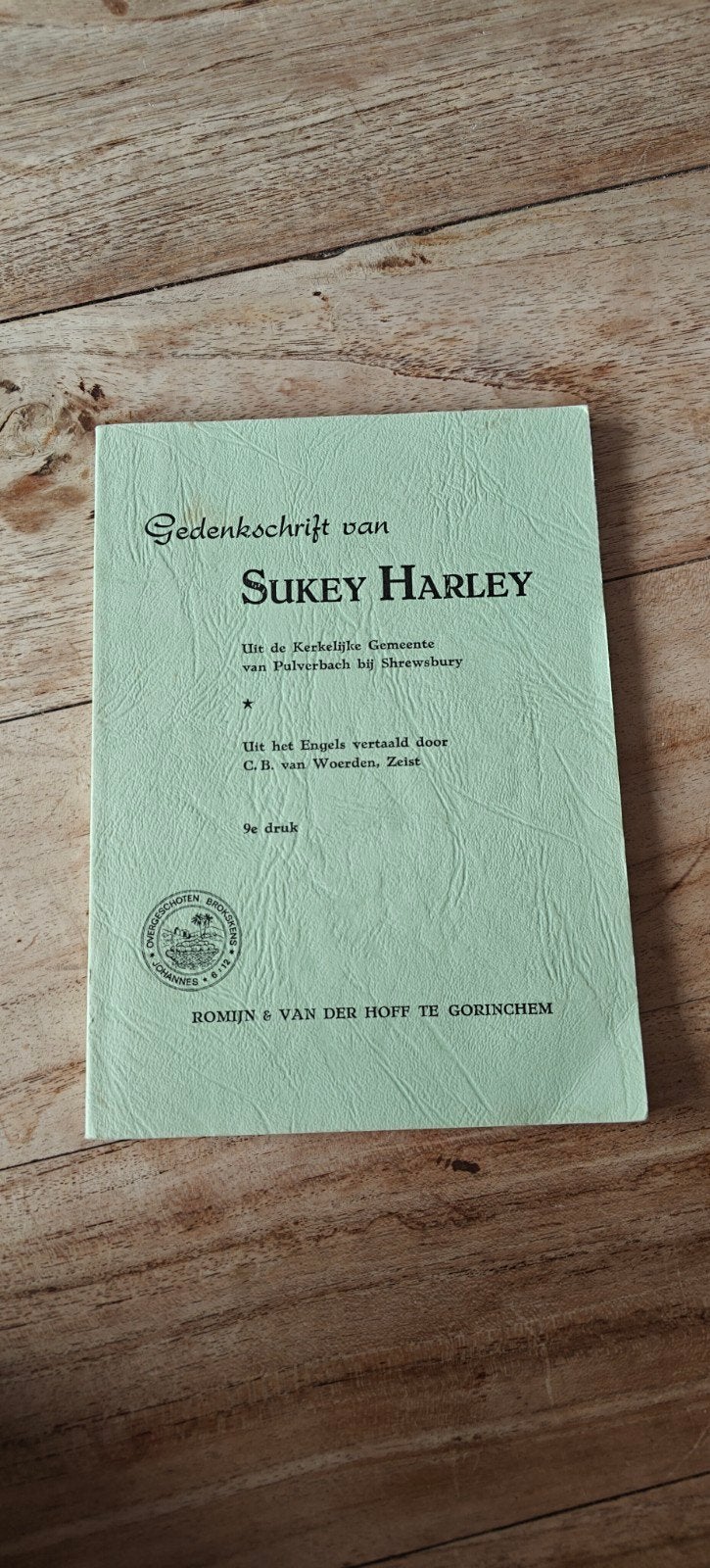 Gedenkschrift van Sukey Harley - 9e druk, Boeken, Ophalen of Verzenden, Gelezen, Sukey Harley, Christendom | Protestants
