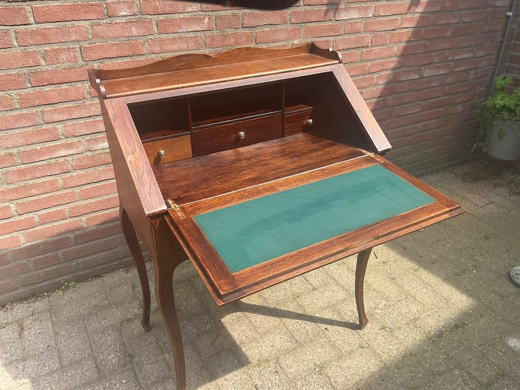 Antieke Secretaire met Klep en Sierlijke Pootjes, Huis en Inrichting, Ophalen, Gebruikt