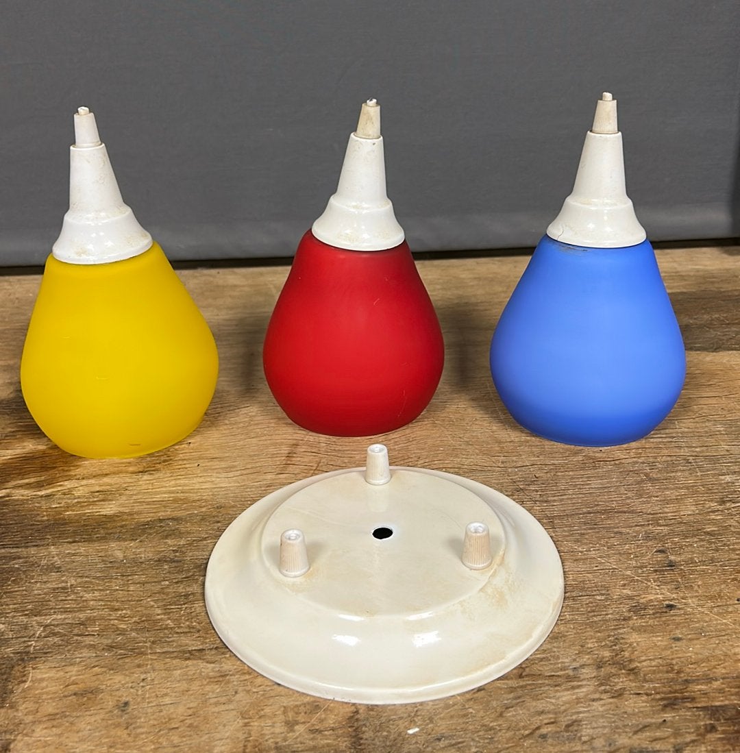 Mid-Century Glazen Cascade hanglamp. 1960/1970., Huis en Inrichting, Gebruikt, Mid century modern, Glas, E27 (groot)