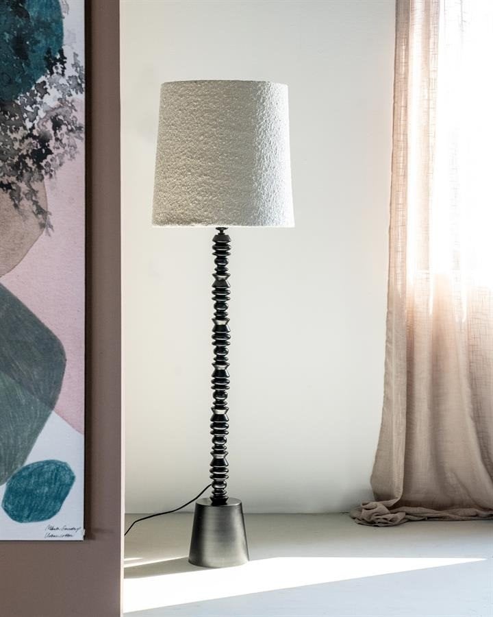By-Boo vloerlamp Pulse bouclé en hout 159 cm - nieuw, Ophalen, Nieuw, 150 tot 200 cm, E27 (groot)