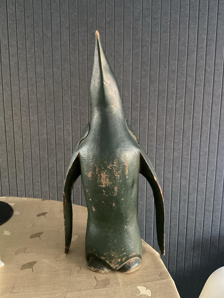 Groen vintage beeld van een pinguïn, Ophalen of Verzenden