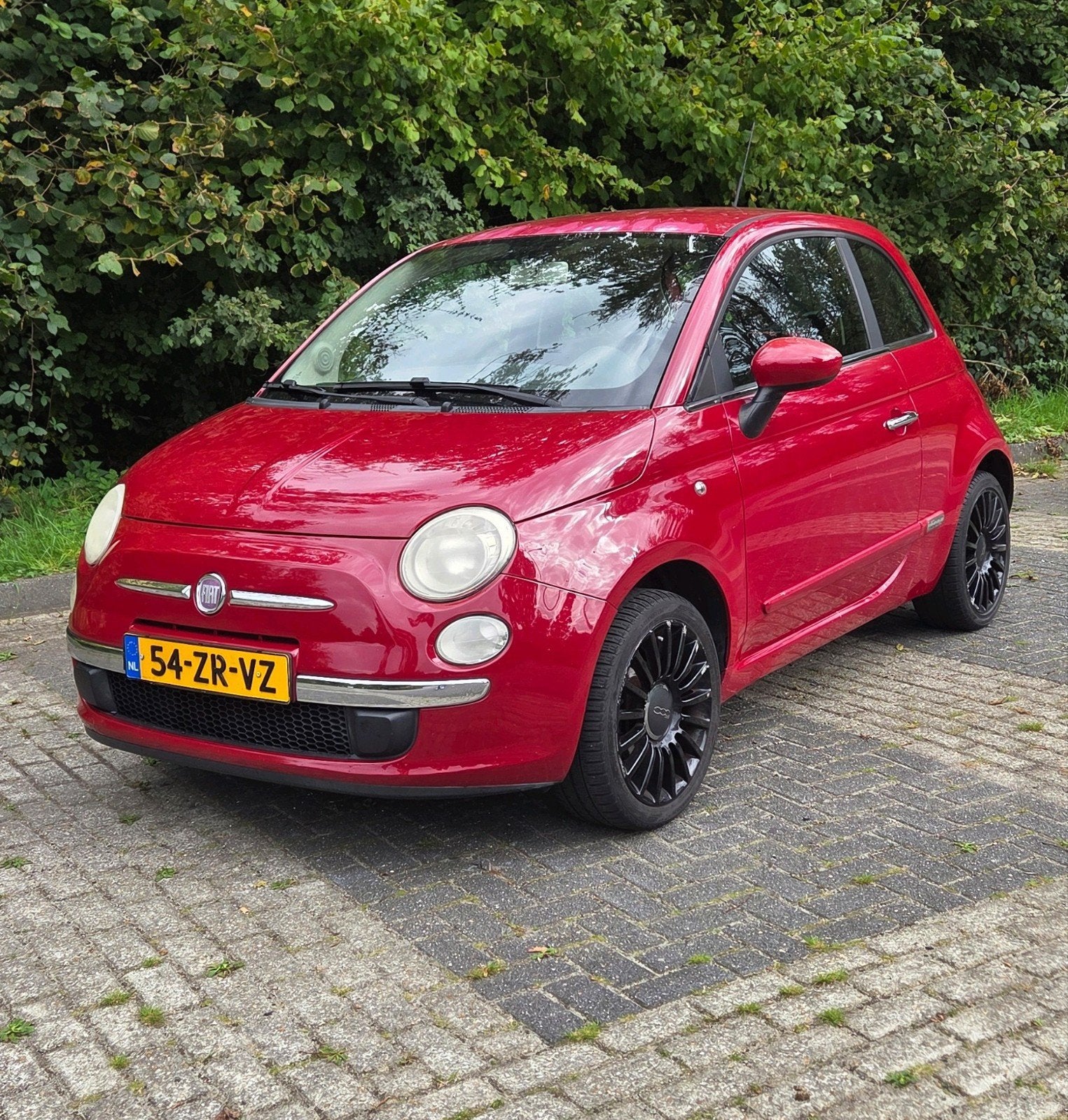 Fiat 500 1.2  2008 Rood, Auto's, Voorwielaandrijving, Stof, Elektrische ramen, 1242 cc