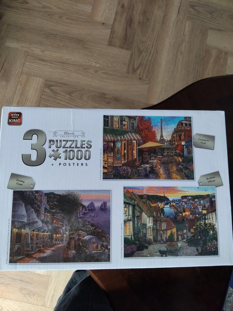King Classic Collection 3x1000 stukjes puzzel, Ophalen, Meer dan 1500 stukjes, Gebruikt, Legpuzzel